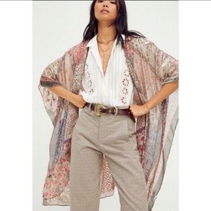 Free People Beguiled Burnout Kimono O/S